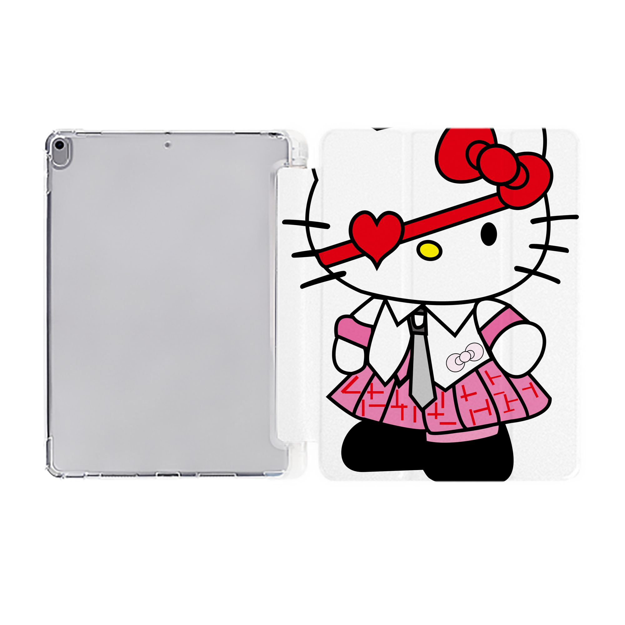 （画像用） Hello Kitty ハローキティ IPad ケース ペン収納付き 三つ折りスタンド PUレザー×シリコン 対応機種9.5/10.5/10.9インチ